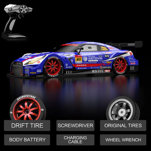 Load image into Gallery viewer, Rc Car 4WD Drift Racing 2.4G Dual Motors 40km/H 40 Minutes Long Battery Life 1:16 GTR Remote Control Car Outdoor Racing Car Toys
