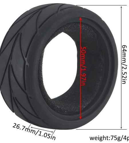 1:10 On-road Car Tires 63-68mm High Grip Rubber Tyre Hot Melt Tire Hsp 94123 Hpi Himoto Fw06 Tt01 Abrasion Resistant Racing Car