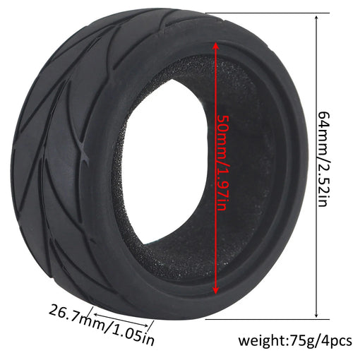Load image into Gallery viewer, 1:10 On-road Car Tires 63-68mm High Grip Rubber Tyre Hot Melt Tire Hsp 94123 Hpi Himoto Fw06 Tt01 Abrasion Resistant Racing Car
