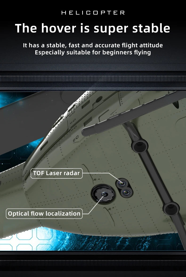 C032 UH-1 brushless RTF RC Helicopter 6-axis Gyroscope One Click 3D Flip Optical flow positioning UH1 helicopter model Hobby Toy