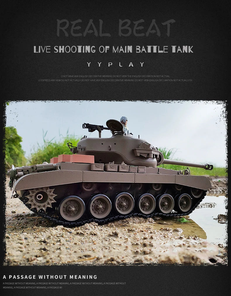 1:16 Henglong 3838-1 American M26 Pershing Heavy Tank RC Model  Metal Tank Simulation Model Remote Control Athletic Toys
