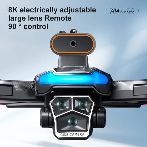 Load image into Gallery viewer, New upgraded A14 Pro Max GPS Brushless 8K three Camera Optical Flow Obstacle Avoidance Foldable Quadcopter RC Distance Drone Toy

