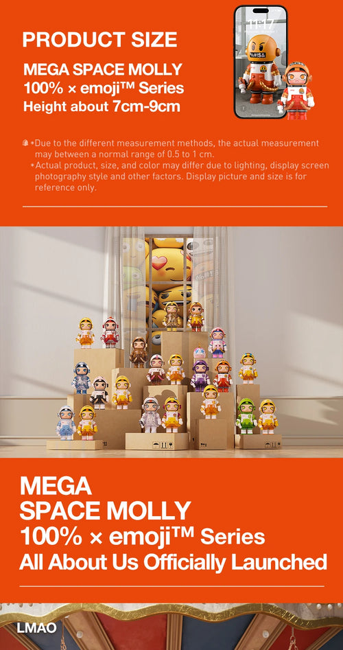Load image into Gallery viewer, POP MART MEGA SPACE MOLLY 100% × emoji Series 1PC/9PCS POPMART Blind Box Action Figure Cute Toy
