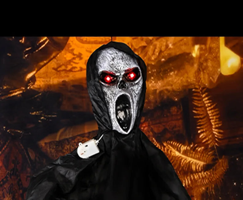 Halloween Decoration Screaming Scarecrow Ghost Voice-controlled Glowing and Sound-emitting Pendant Setting Up Props