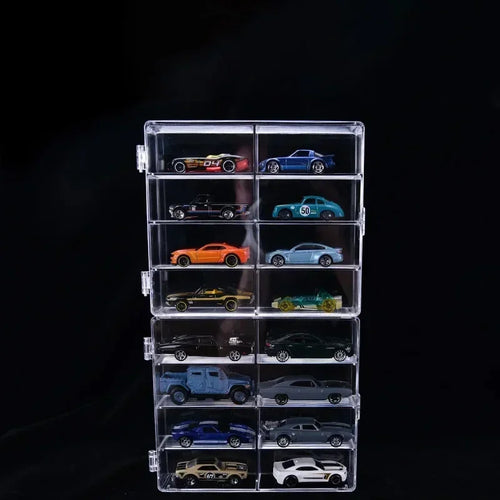 Load image into Gallery viewer, Acrylic Car 1pc Display case 1:64 For Kids holds 8 cars
