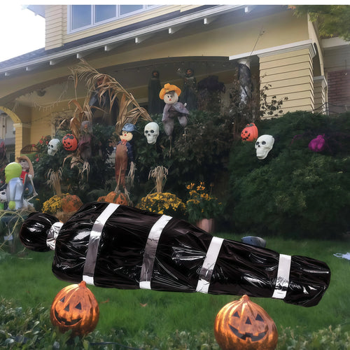 Load image into Gallery viewer, 150cm/5ft Hanging Corpse Dead Victim Props, Scary Haunted Creepy House Halloween Decorations, Outdoor Halloween Yard Decorations
