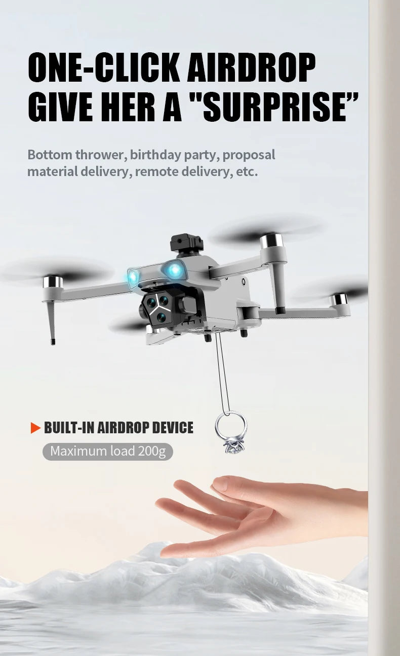T01 Mini Drone with 4K HD Camera 4.5' Touch Screen GPS Obstacle Avoidance Brushless Motor - Folding Quadcopter for Photography