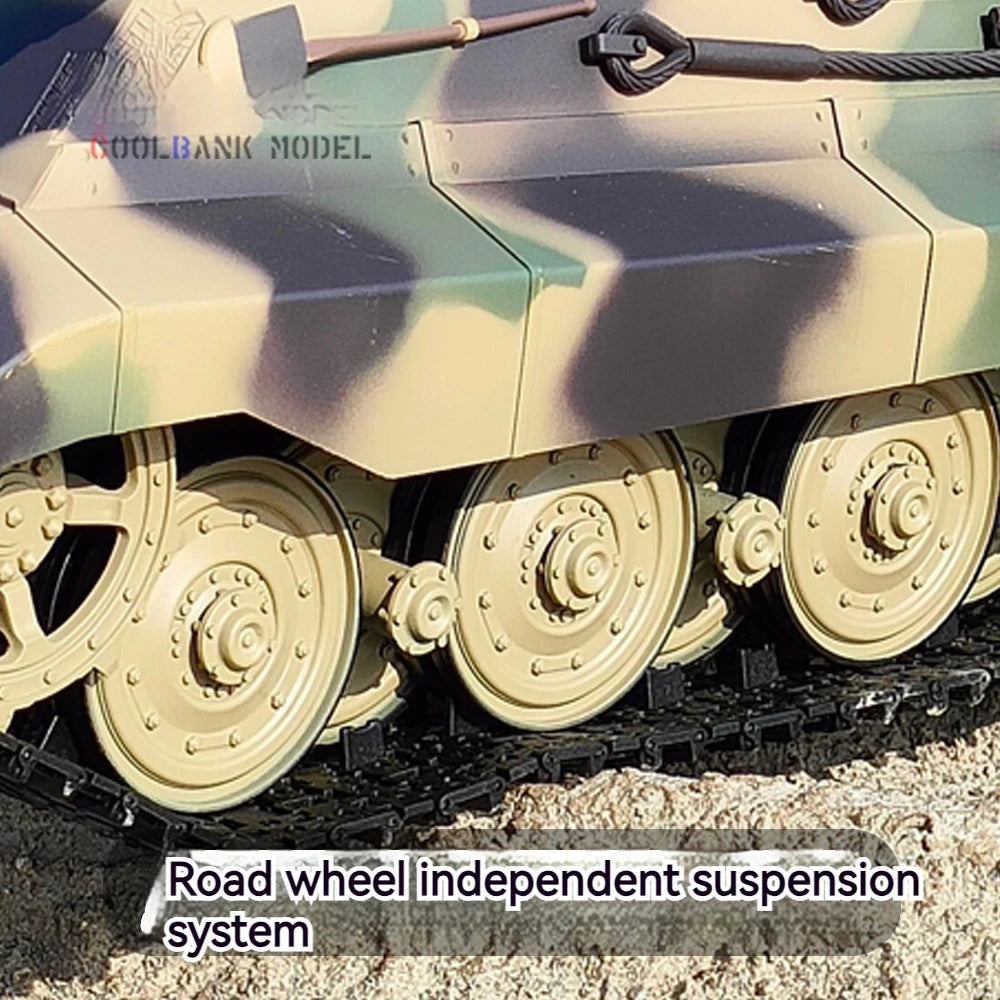 Henglong German Tiger King Remote-Controlled Tank 1/16 Metal Toy Car Professional Electric Tracked Off-Road Military Tank Model
