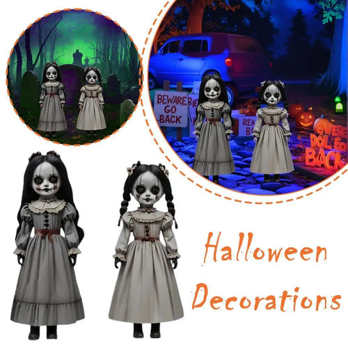 Load image into Gallery viewer, 2pcs Halloween Ghost Doll Ground Insertion Decoration Horror Style Outdoor Courtyard Logo Decoration
