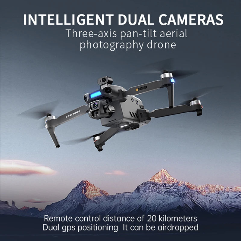 S880 Flagship Drone 8K Dual Cameras 3-Axis Gimbal 5G FPV GPS Return TouchScreen RC Obstacle Avoidance Optical Flow Hovering Dron