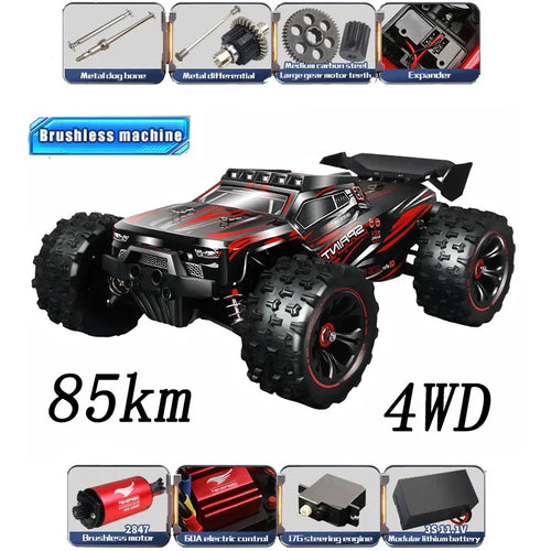 Load image into Gallery viewer, 1:14 85KM/H or 50KM/H 4WD RC Car with LED Remote Control Cars High Speed Drift Monster 4x4 Truck for Kids Vs Wltoys 144001 Toys
