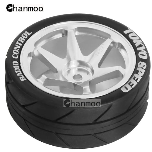 Load image into Gallery viewer, 1/10 RC Racing Wheels Tires Metal Wheel Rims Hub12mm Hex for 1:10 RC On Road Car Tamiya TT01 TT02 XV01 XV02 PTG-2 HSP HPI Kyosho
