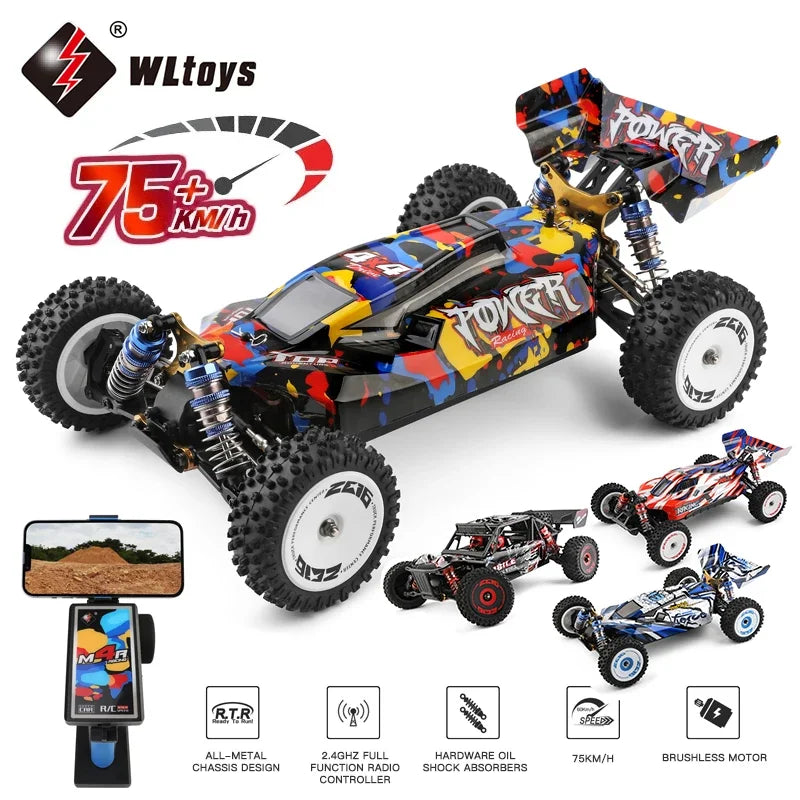 WLtoys 124007 75KM/H 4WD RC Car Professional Racing Remote Control Cars High Speed Drift Monster Truck Buggy Children's Toys For Boys