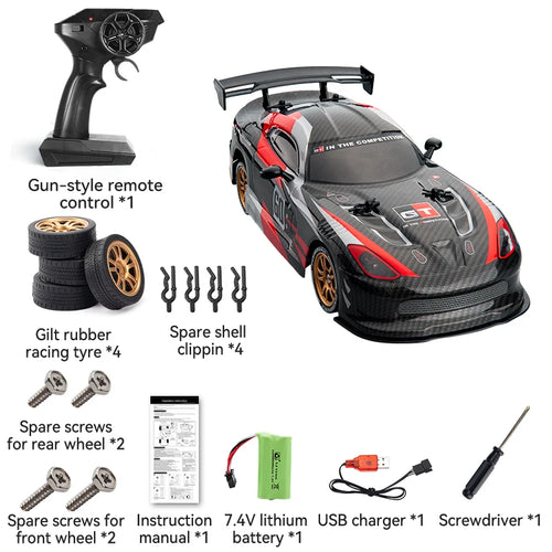 Load image into Gallery viewer, High Speed Driftable Remote Control Racing Car Kids Toys Electric RC Car Competitive Retrofittable Tire 4WD Model
