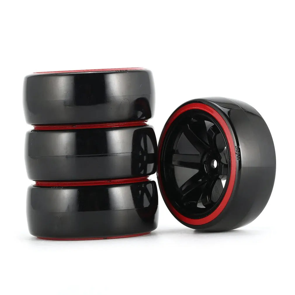 4PCS YSIDO Hard Plastic 63mm/2.48inch Rim Tyre Tire Wheel 12mm HEX for 1/10 RC Drift Cars