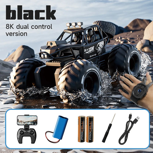 Load image into Gallery viewer, Amphibious Rock rocker Crawler RC Car with Camera, 4WD, 50min Runtime, IPX7 Waterproof, Gesture &amp; APP Control, Off-Road Drift
