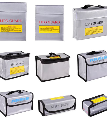 Battery Safe Bag Fireproof for RC Car Drone Batteries Travel Storage Charging Large Explosion-Proof Bags Portable