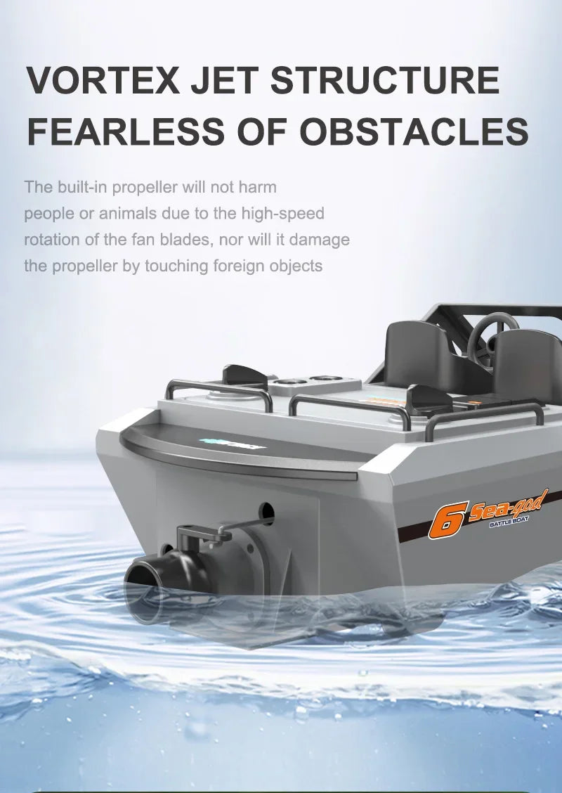 Toy Boat 1/12 Remote Control Go Kart 2.4G High-Speed Vortex Spray Brushless Water Electric Cool Boy Ship Model