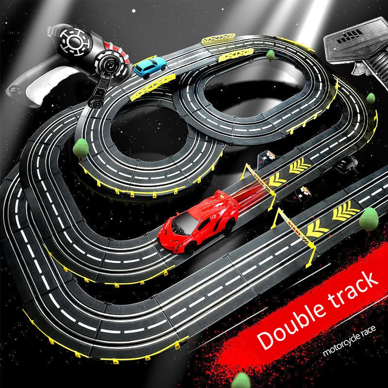 Slot car track Electric rail car 1:43 double remote control racing track toy automatic racing electric track children Christmas gift