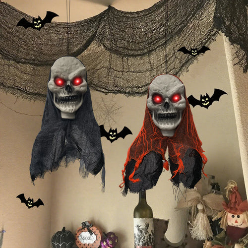 Load image into Gallery viewer, 2PCS Halloween Skeleton Ghost Decoration Party Hanging Skull Skeleton Ornament Horror Props Haunted Home Decor Halloween Outdoor
