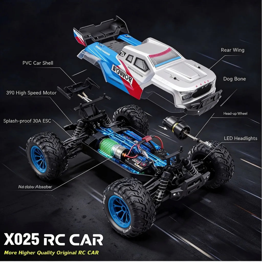 4WD 75KM/H RC Car Super Brushle High Speed Buggy 4x4 Off Road Remote Control High Speed Drift Racing Truck Drift Racing Toy Gift