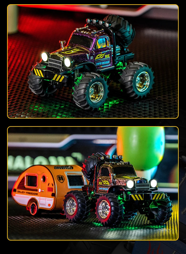 RC, New 1:64 Rc Car Mini 2.4Ghz City Road Handle High Speed Alloy All Terrain Remote Control Car Dual Control Children's Toys Gifts