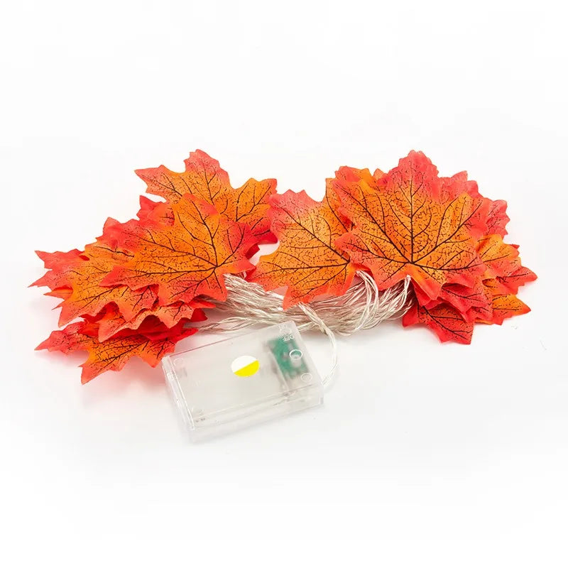 2/3M Halloween LED Lights String,Artificial Maple Leaf Lantern Garland,Halloween Christmas Thanksgiving Day Home Decorations