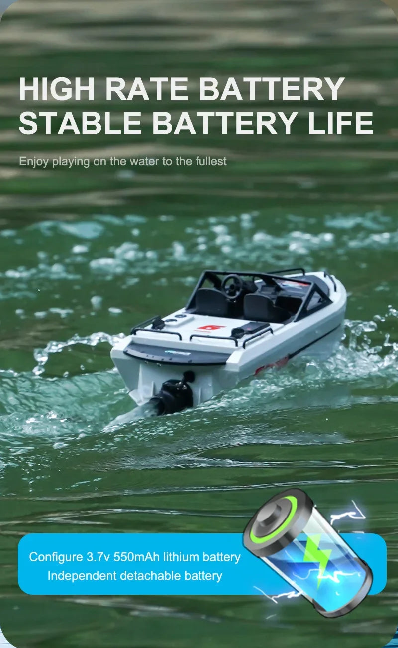 Toy Boat 1/12 Remote Control Go Kart 2.4G High-Speed Vortex Spray Brushless Water Electric Cool Boy Ship Model