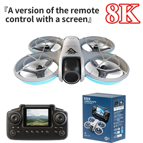 Load image into Gallery viewer, E69 Mini RC Drone 8K HD Camera With LED 5G FPV WiFi Remote Control Aircraft Obstacle Avoidance Quadcopter For Adult Boy Toy Gift
