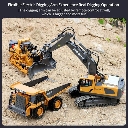 Load image into Gallery viewer, Remote Control Excavator Bulldozer Dump Truck Rc Car Toys Electric Engineering 2.4g High-Tech Vehicle Model Toys For Kids Gifts

