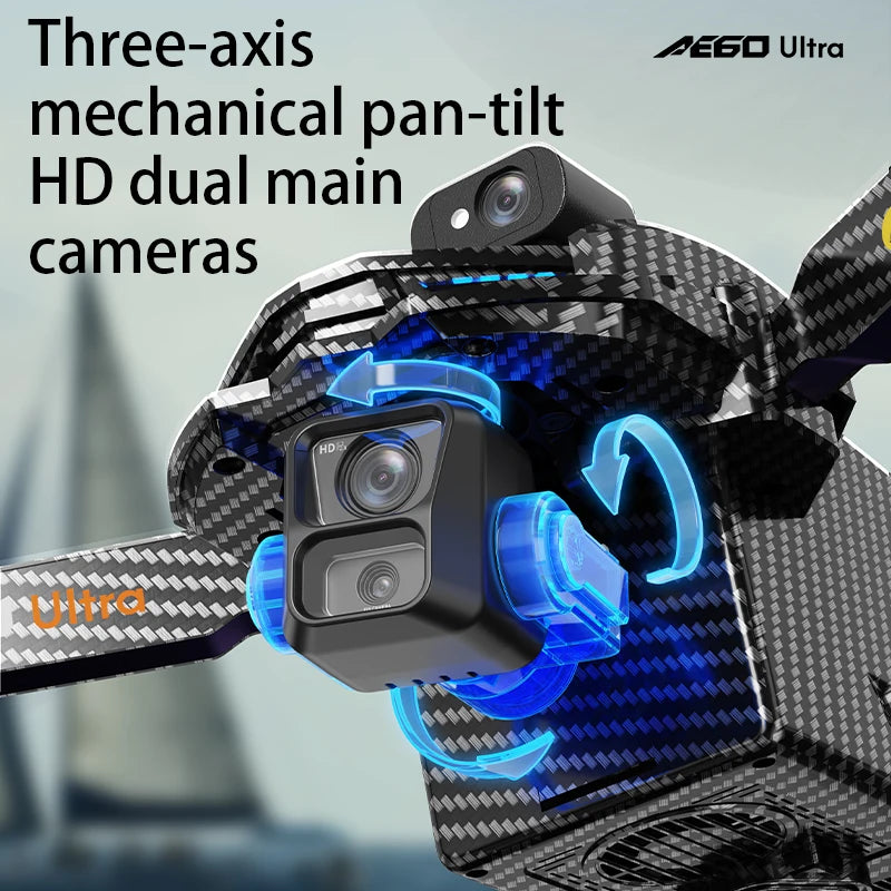 AE60 Ultra Professional Drone With 8K Camera GPS 3-Axis Gimbal Obstacle Avoidance Touch Screen FPV Brushless RC Drones Boy Toys
