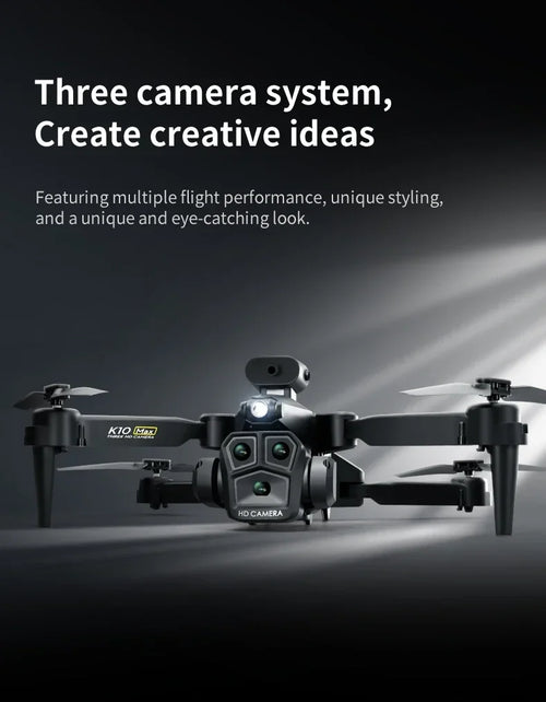 Load image into Gallery viewer, New K10Max Mini Drone 4K Professinal Three Camera Wide Angle Optical Flow Localization Four-way Obstacle Avoidance RC Quadcopter
