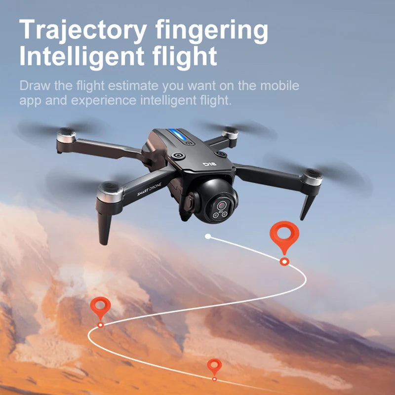D18 GPS Drone 8K Aerial HD Dual Camera Intelligent Obstacle Avoidance Brushless Power 5G WIFI GPS Return Screen RC Drone