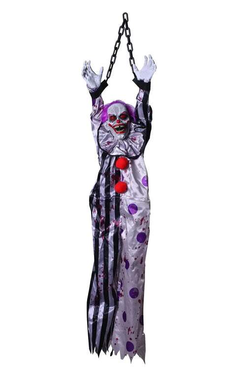 Load image into Gallery viewer, Halloween Electric Vocal Clown Pendant Home Glow Lifelike Hanging Ghost Decoration Spooky Kid Hanging From A Haunted House Chain
