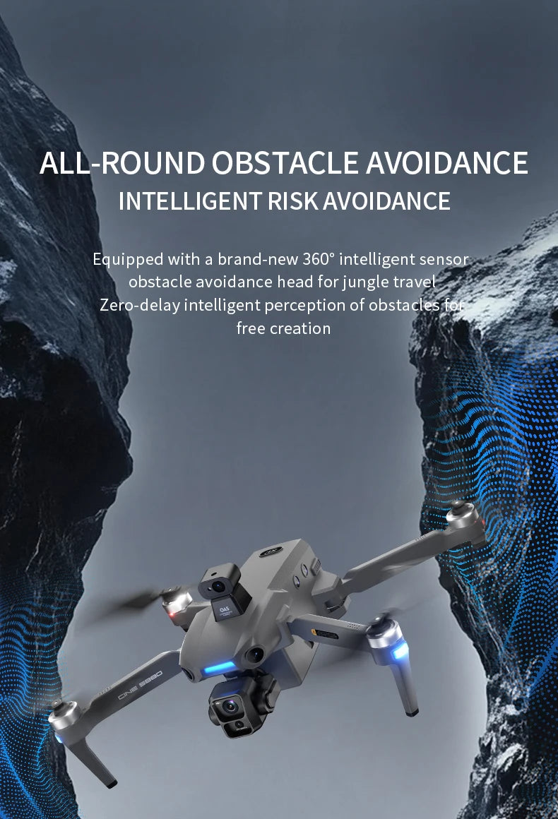 S880 Flagship Drone 8K Dual Cameras 3-Axis Gimbal 5G FPV GPS Return TouchScreen RC Obstacle Avoidance Optical Flow Hovering Dron