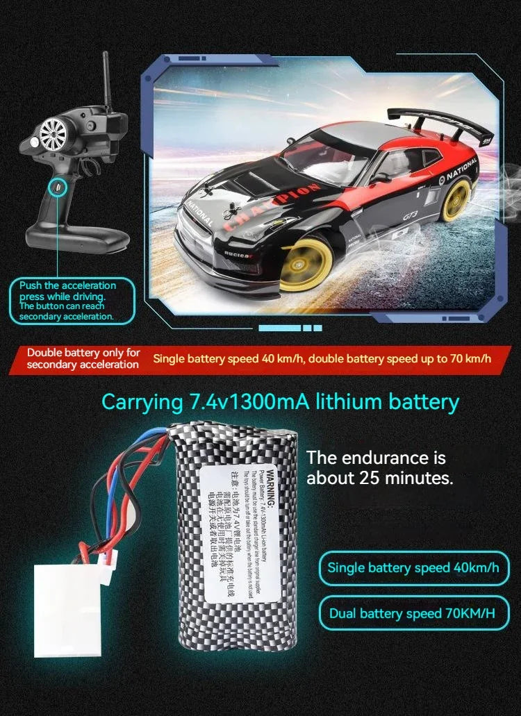 1:10 4wd 70km/h Rc Drift Car Drifting Wheels Anti-collision Off-road Racing Rc Cars Off Road 4×4 Toys Rc Drift Car Large Speed