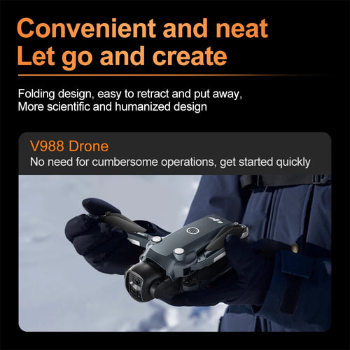 Load image into Gallery viewer, Original V988 Drone 8K HD Dual Camera Professional 5G WIFI FPV Remote control with large screen Foldable Quadcopter RC DronPlusX
