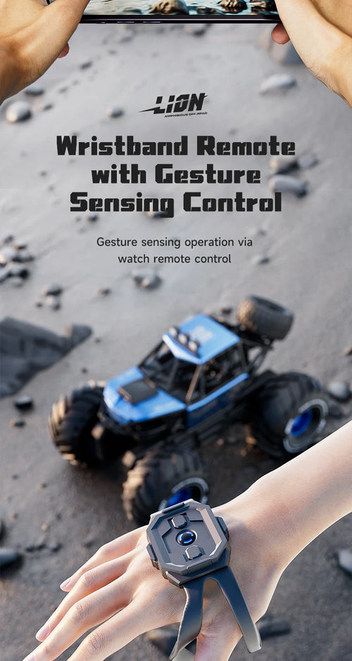 Load image into Gallery viewer, Amphibious Rock rocker Crawler RC Car with Camera, 4WD, 50min Runtime, IPX7 Waterproof, Gesture &amp; APP Control, Off-Road Drift
