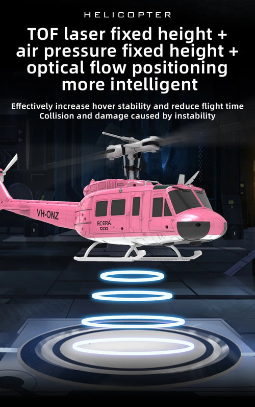 Load image into Gallery viewer, C032 UH-1 brushless RTF RC Helicopter 6-axis Gyroscope One Click 3D Flip Optical flow positioning UH1 helicopter model Hobby Toy
