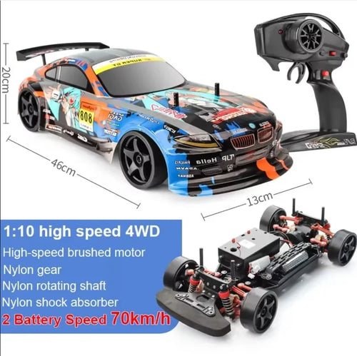 Load image into Gallery viewer, 1:10 70km/h High-speed Drift Remote Control Car 2.4G 4WD Rc Off-road Vehicle Dual-speed Rc Car Children&#39;s Christmas Gift
