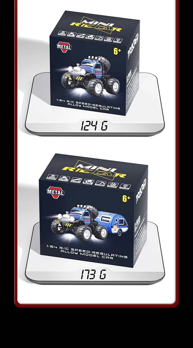 RC, New 1:64 Rc Car Mini 2.4Ghz City Road Handle High Speed Alloy All Terrain Remote Control Car Dual Control Children's Toys Gifts