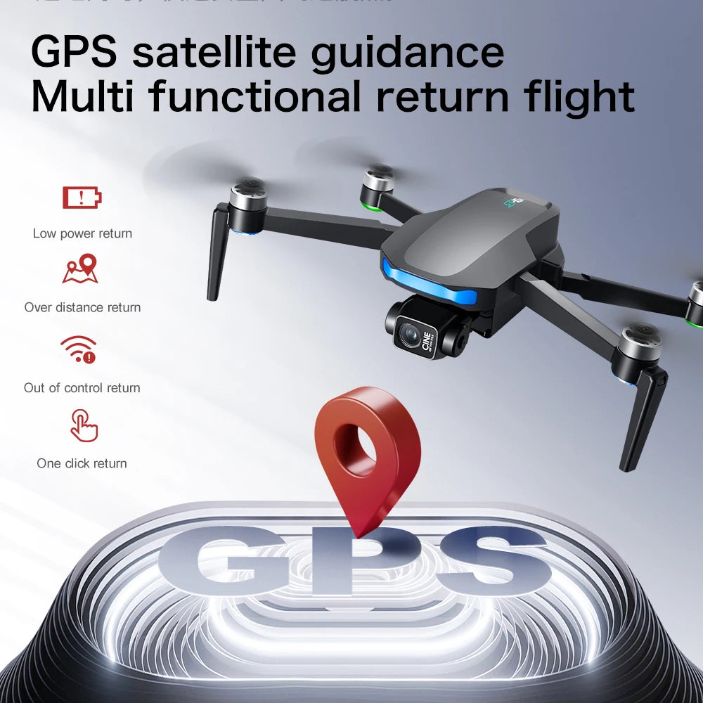 New S-X1 Quadcopter Drone: 4K Camera, 3-Axis Gimbal w/EIS, 5G GPS | Pro Aerial Photo Gift with Foldable Design