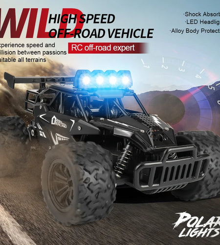 ZWN 1:16 20KM/H RC Car With LED Light 2.4G High Speed Off-Road Climbing 2WD Remote Control Car Toy Gifts for Boys Girls Kids