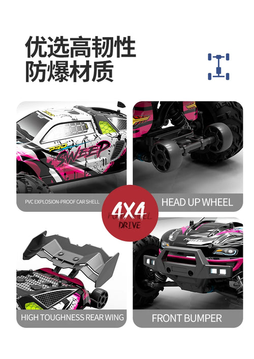 Load image into Gallery viewer, Rc Car Off Road 4x4 High Speed 75KM/H Remote Control Car With LED Headlight Brushless 4WD 1/16 Monster Truck Toys For Boys Gift
