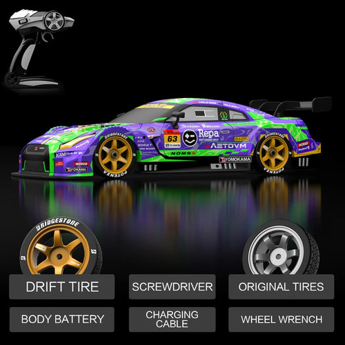 Load image into Gallery viewer, Rc Car 4WD Drift Racing 2.4G Dual Motors 40km/H 40 Minutes Long Battery Life 1:16 GTR Remote Control Car Outdoor Racing Car Toys
