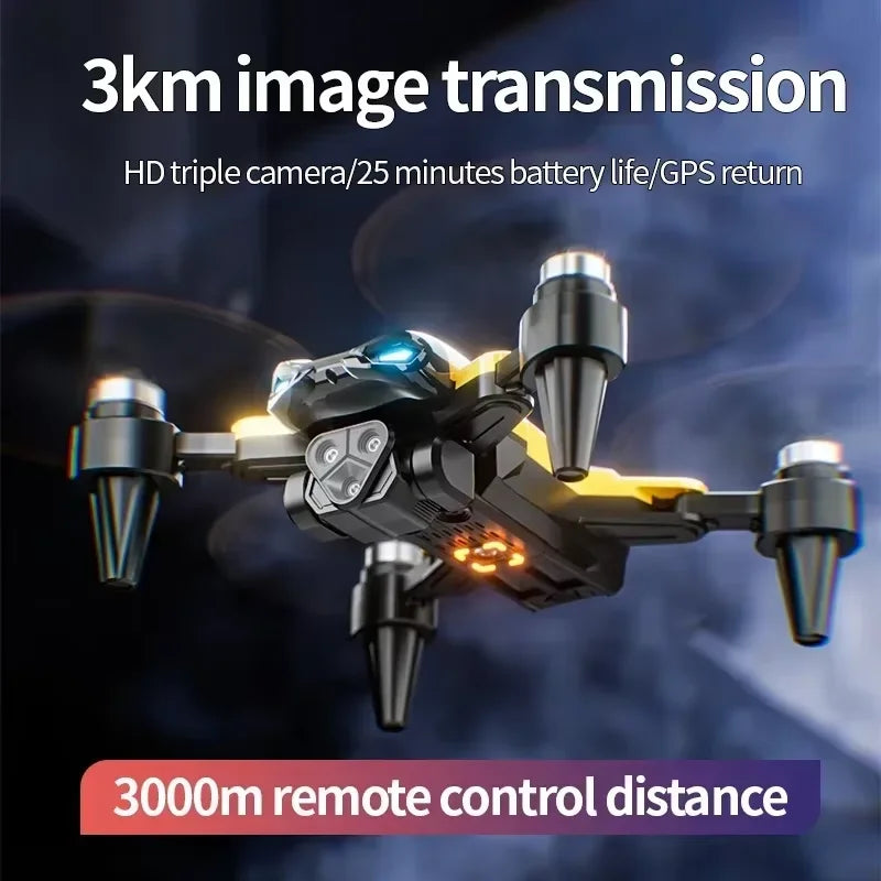 M5 Drone Professional 8K Wide-Angle HD Triple Camera WiFi FPV Height Hold RC Drone Aircraft Quadrotor Adult Children's Toys Gift