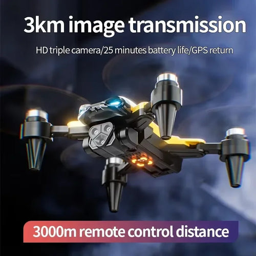 Load image into Gallery viewer, M5 Drone Professional 8K Wide-Angle HD Triple Camera WiFi FPV Height Hold RC Drone Aircraft Quadrotor Adult Children&#39;s Toys Gift
