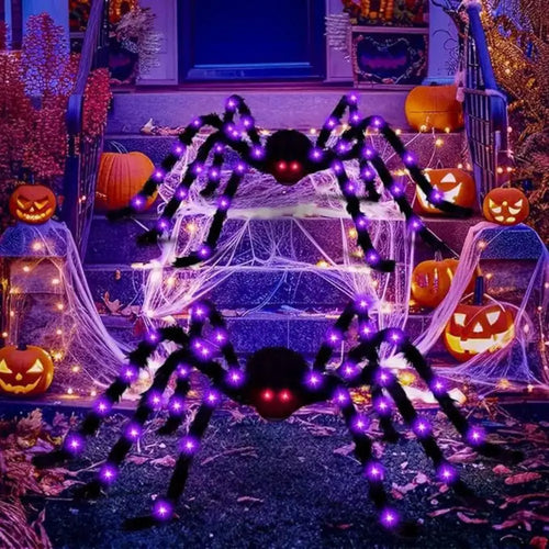Load image into Gallery viewer, 8 Modes Halloween Spider Web Lights Waterproof Glow LED Spider Net 5m Triangle Luminous Halloween Spider Indoor Outdoor
