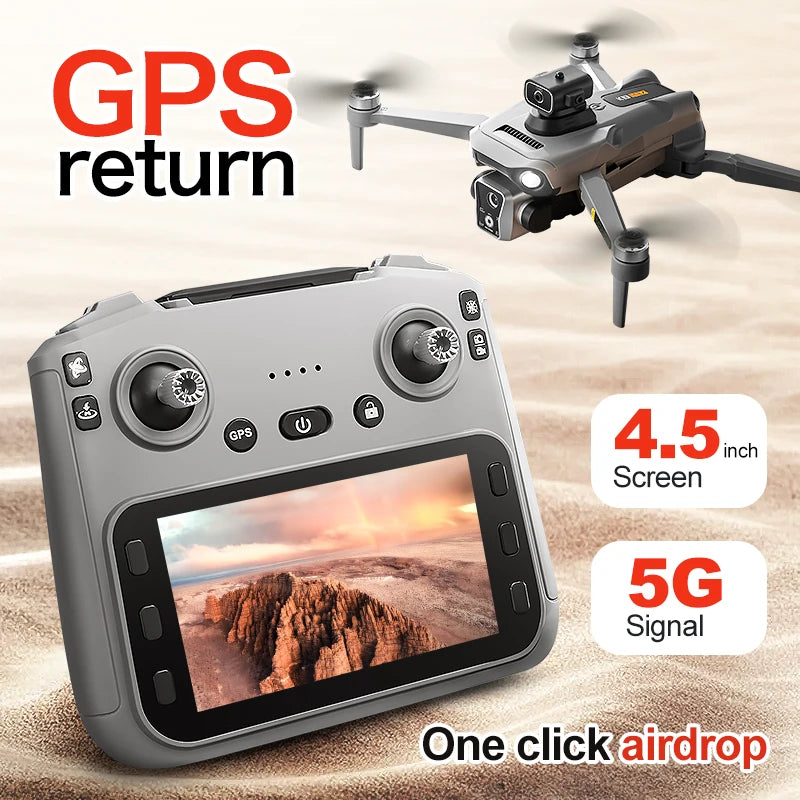 K19 MAX RC Drone 8K HD Panorama Shot 360° Laser Obstacle Avoidance GPS Positioning Airdrop Device RC Drone Boy Adults Toys Gifts