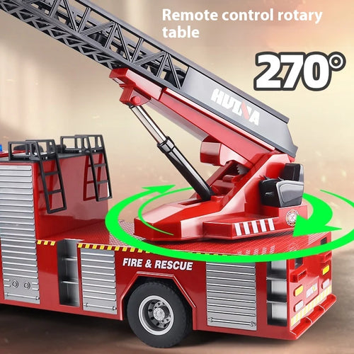 Load image into Gallery viewer, 1:14 RC Engineering Car Huina 1561 22CH Large Scale Toy Fire Truck Full Scale Simulation Water Spraying Toys Adult Child Gifts
